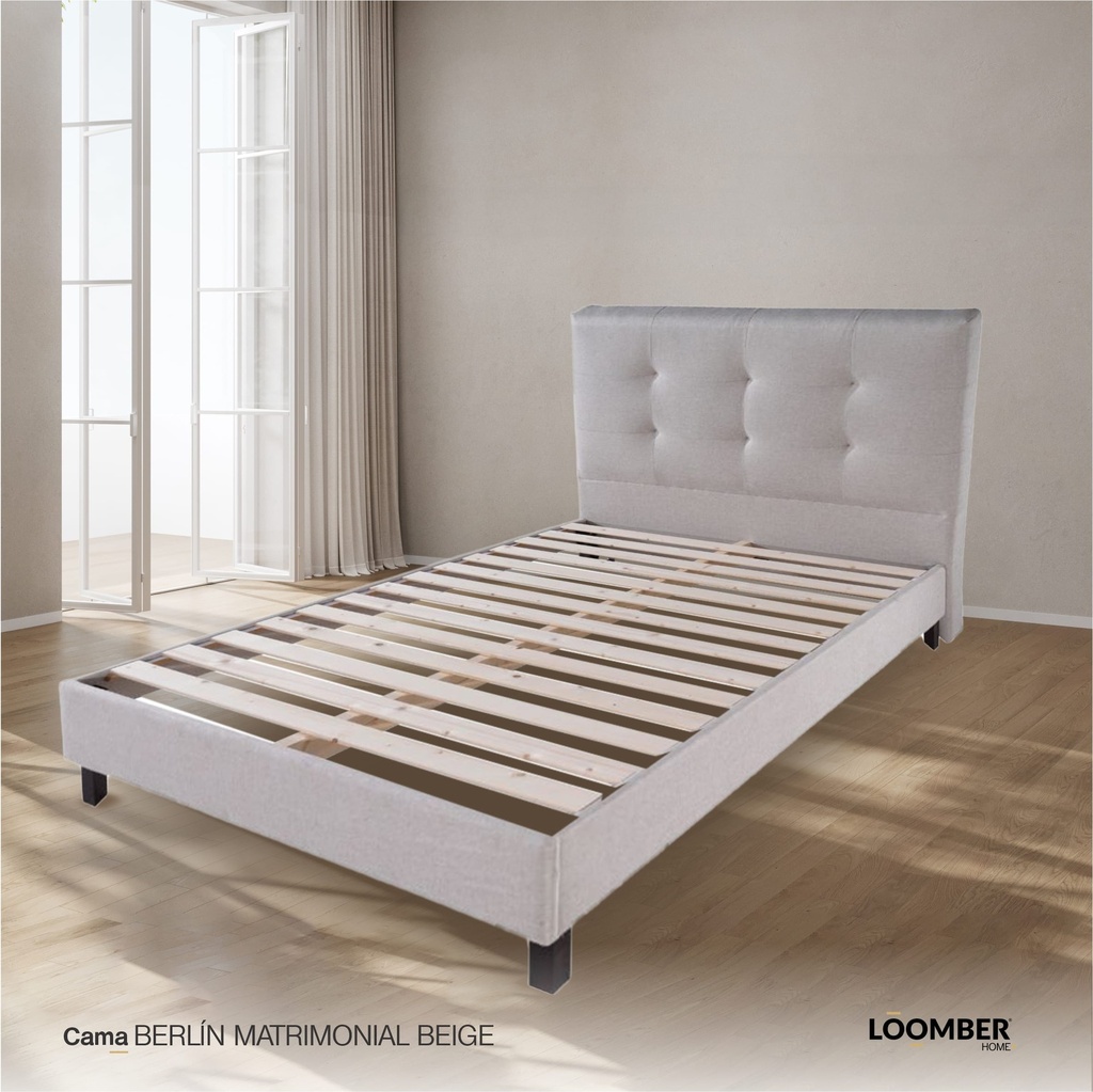 Cama Berlín Matrimonial Beige