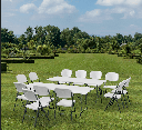 Combo 2 Mesas Plegables Blancas 180 Verona + 12 Sillas Plegables Blancas