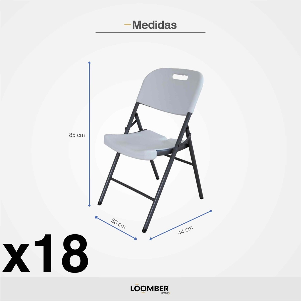 Combo 18 sillas plegables blancas  (JM-X53)