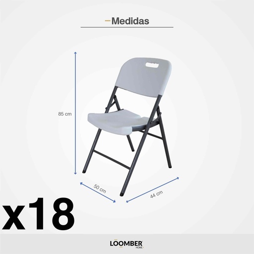 [9900213] Combo 18 sillas plegables blancas  (JM-X53)