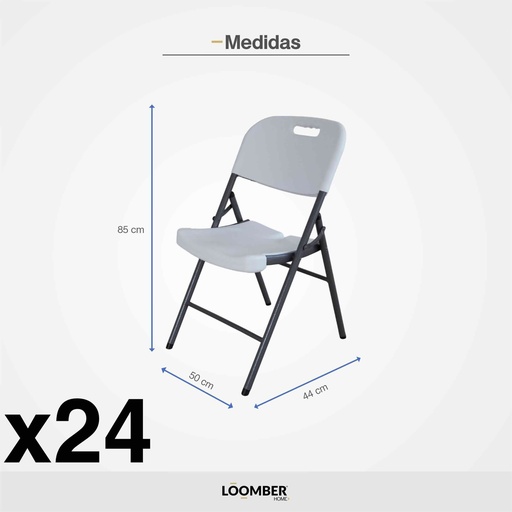 [9900214] Combo 24 sillas plegables blancas  (JM-X53)