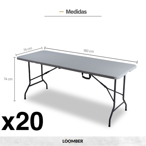 [9900218] Combo 20 mesas plegables blancas 180 (Verona)