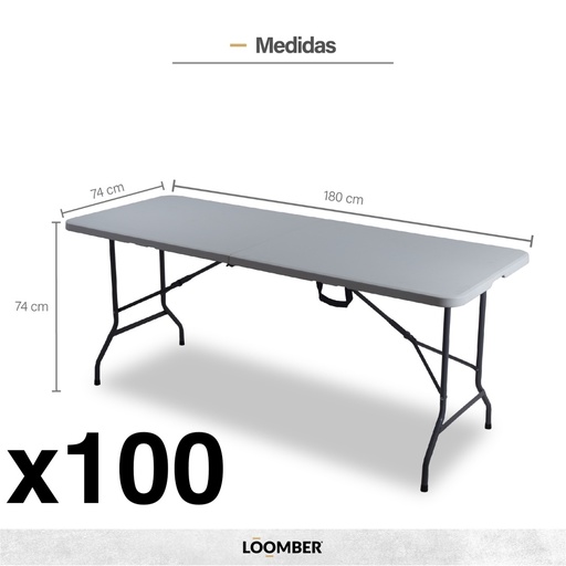 [9900221] Combo 100 mesas plegables blancas 180 (Verona)